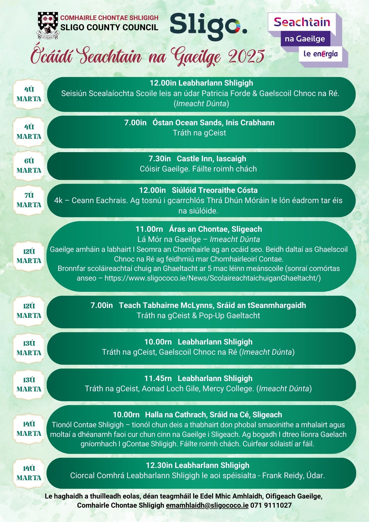  Seachtain na Gaeilge Events 2025 